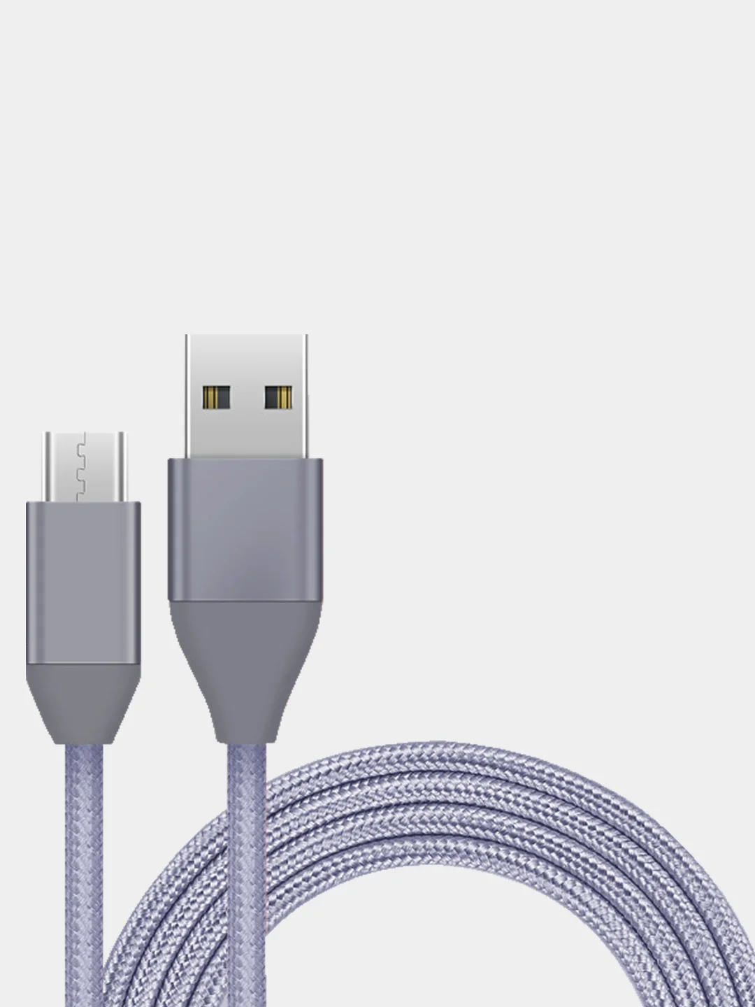 Серый кабель USB Type C для зарядки, передачи данных, быстрая зарядка