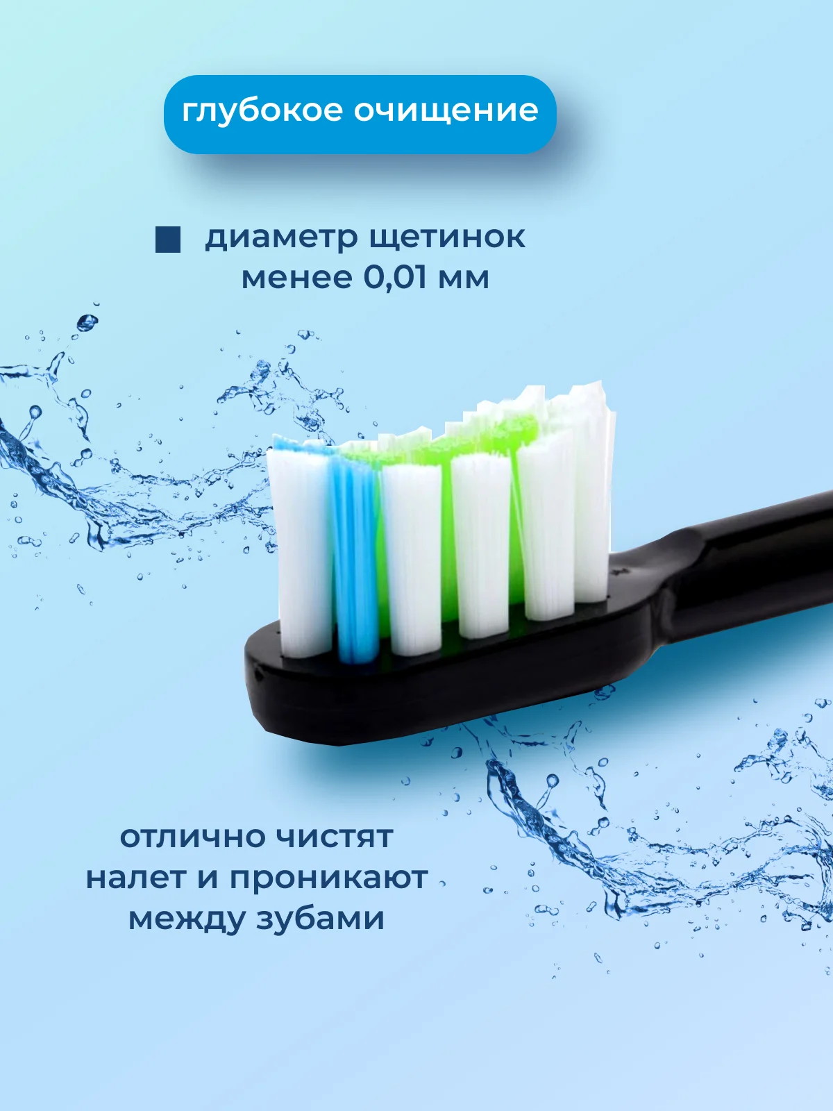 Черный сменные насадки для зубной щетки SOOCAS V1/V2/X1/X3/X3U/X5/D2/D3/X3Pro