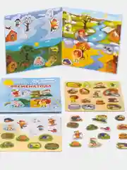 Развивающая магнитная игра Бигр "Времена года" настольная, УД82