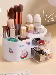 Белый органайзер для хранения косметики, мелочей. Подставка для канцтоваров, размер 17,5 х 9 х 8,5 см