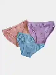 Голубой трусы детские хлопковые для девочек, 3 шт