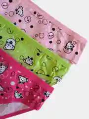 Тёмно-розовый трусы детские хлопковые для девочек, 3 шт