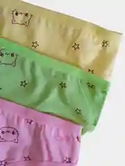 Тёмно-розовый трусы детские хлопковые для девочек, 3 шт