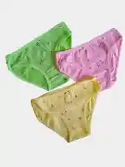 Тёмно-розовый трусы детские хлопковые для девочек, 3 шт