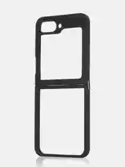 Прозрачный чехол для Samsung Galaxy Z Flip 6 пластиковый ROSCO противоударный, силиконовая окантовка
