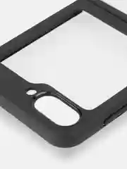 Прозрачный чехол для Samsung Galaxy Z Flip 6 пластиковый ROSCO противоударный, силиконовая окантовка