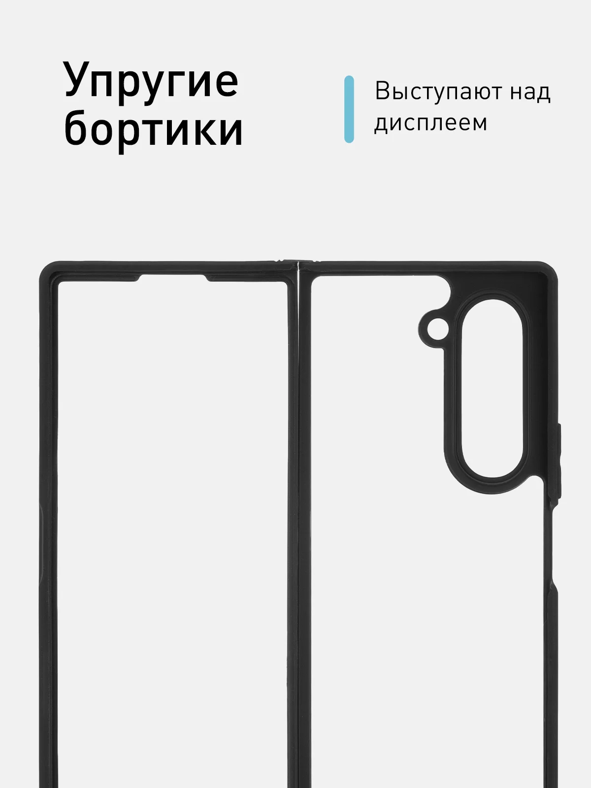 Прозрачный чехол для Samsung Galaxy Z Fold 6 пластиковый ROSCO противоударный, силиконовая окантовка