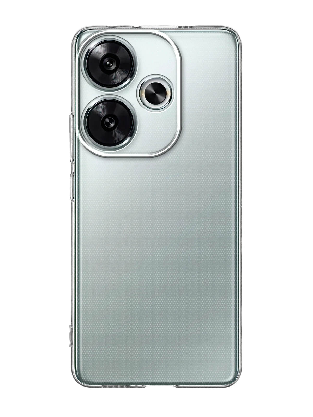 Прозрачный чехол для Xiaomi Redmi Turbo 3/ Poco F6 силиконовый BROSCORP матовый/прозрачный с бортиком