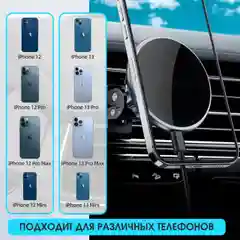 Автомобильный магнитный держатель для смартфона, с беспроводной зарядкой, 15 вт