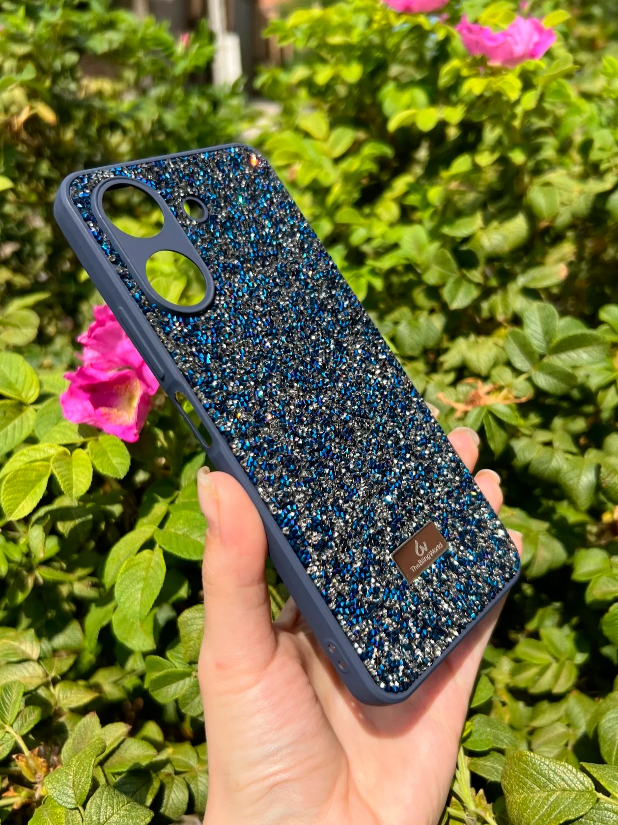 Темно-синий силиконовый чехол the bling world для Xiaomi Redmi 13C 4G и Poco C65