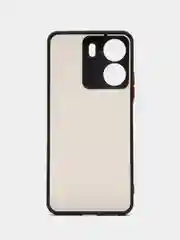 Черный чехол Xiaomi Redmi 13C / Poco C65 Сяоми Редми 13С пластиковый матовый, с цветными кнопками