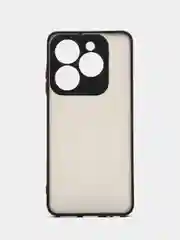 Черный чехол Tecno Spark GO 2024 / Spark 20 / 20C пластиковый, матовый, с цветными кнопками