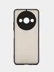 Черный чехол Xiaomi Redmi A3 / Сяоми Редми А3, пластиковый, матовый, с цветными кнопками