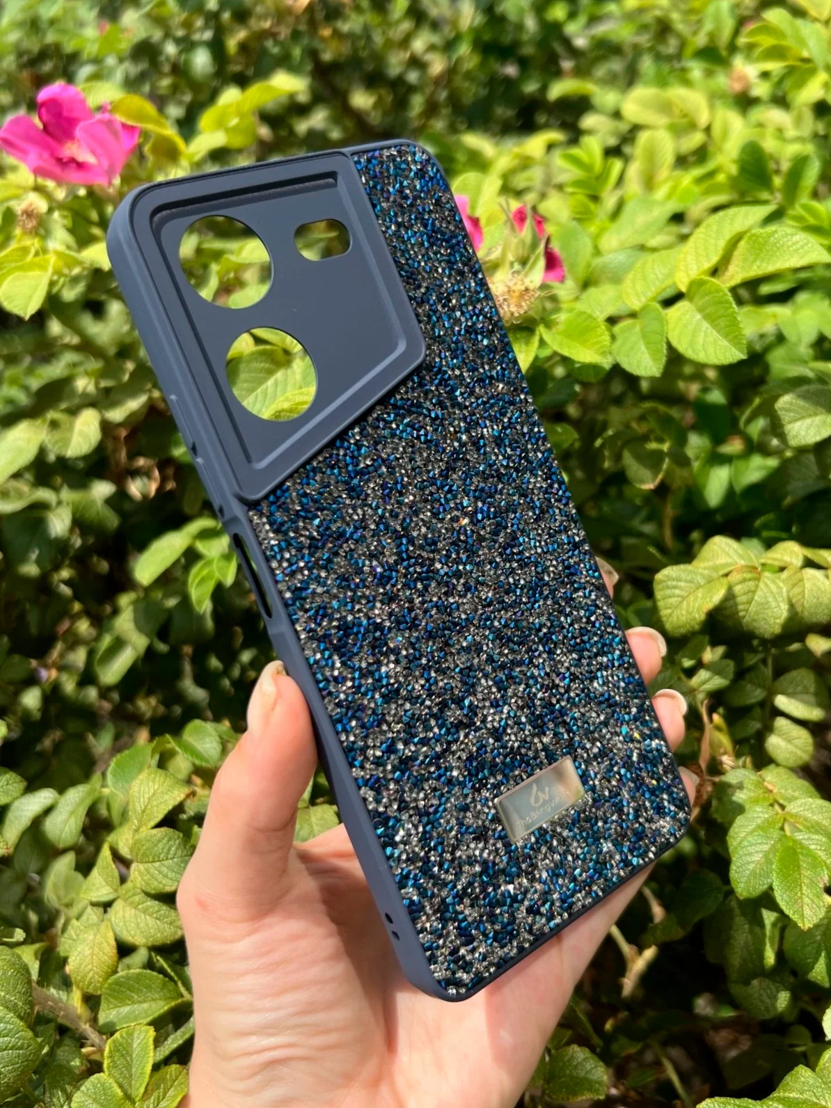 Темно-синий силиконовый чехол the bling world для Tecno Pova 5 / Техно Пова 5