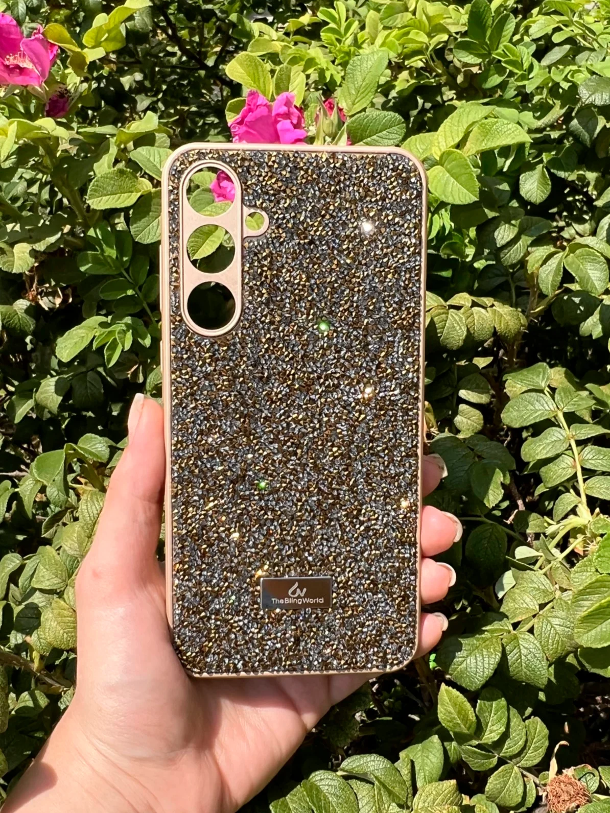 Золотой силиконовый чехол the bling world для Samsung A35 5G / Самсунг А35 5G