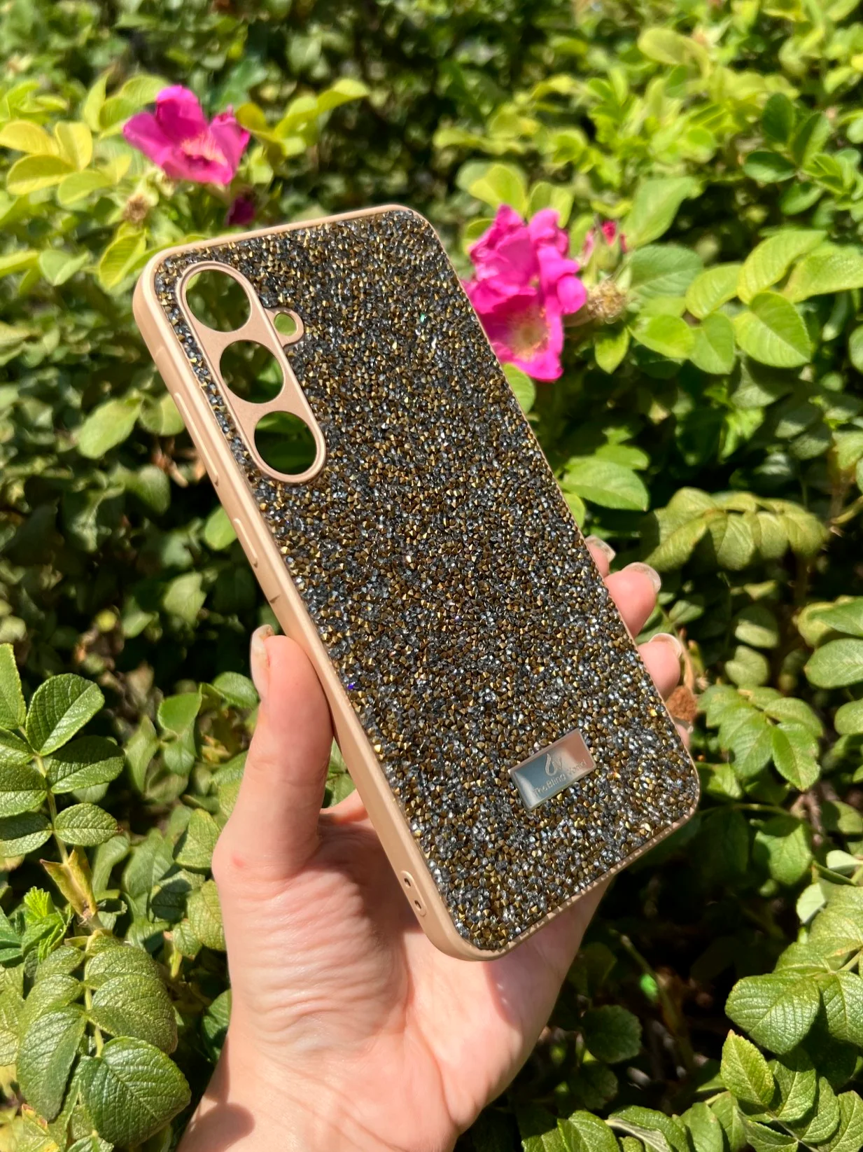 Золотой силиконовый чехол the bling world для Samsung A35 5G / Самсунг А35 5G