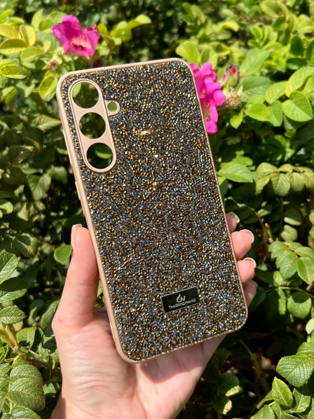 Золотой силиконовый чехол the bling world для Samsung A35 5G / Самсунг А35 5G
