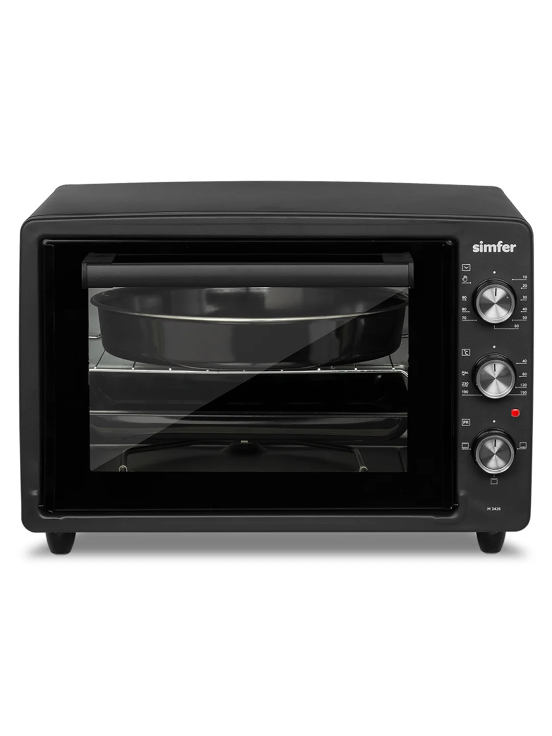 Черный мини-печь Simfer M3402 M3419 M3426 M3430 ALBENI Comfort, 3 режима работы