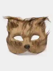 Коричневый маска готовая для квадробики с мехом Кошка