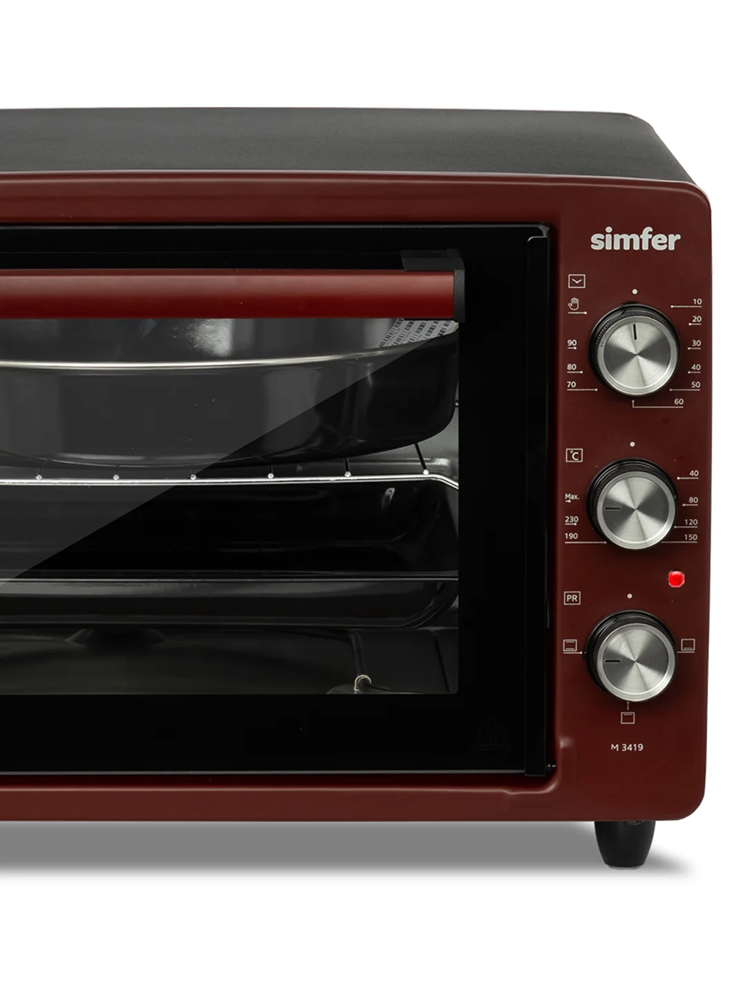 Красный мини-печь Simfer M3402 M3419 M3426 M3430 ALBENI Comfort, 3 режима работы