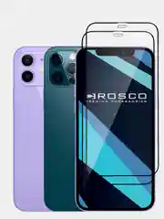 1-2 шт стекло для iPhone 12, 12 Pro защитное ROSCO прозрачное с олеофобное с черной рамкой