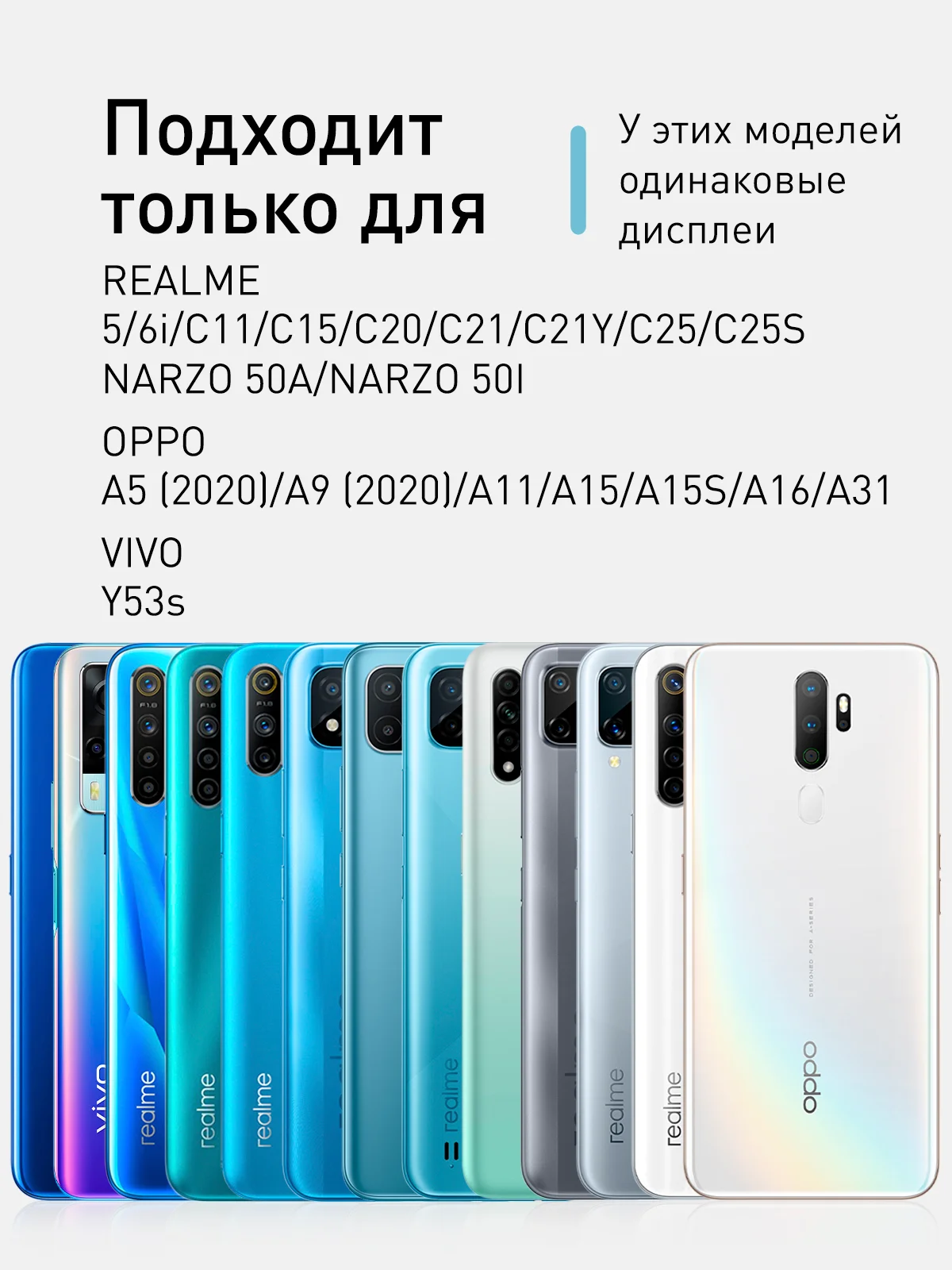 1-2 шт Стекло для Oppo A5/A9/A31 2020,A16,A15,A15s, Realme C25,C25s,C21,C21Y,C20,C11,C15