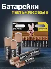 Алкалиновые батарейки duracell пальчиковые / мизинчиковые 12 штук