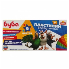 Пластилин Буба неоновые цвета 6 цветов