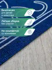 Темно-синий коврик придверный в прихожую 40х60 см, ВИЛИНА