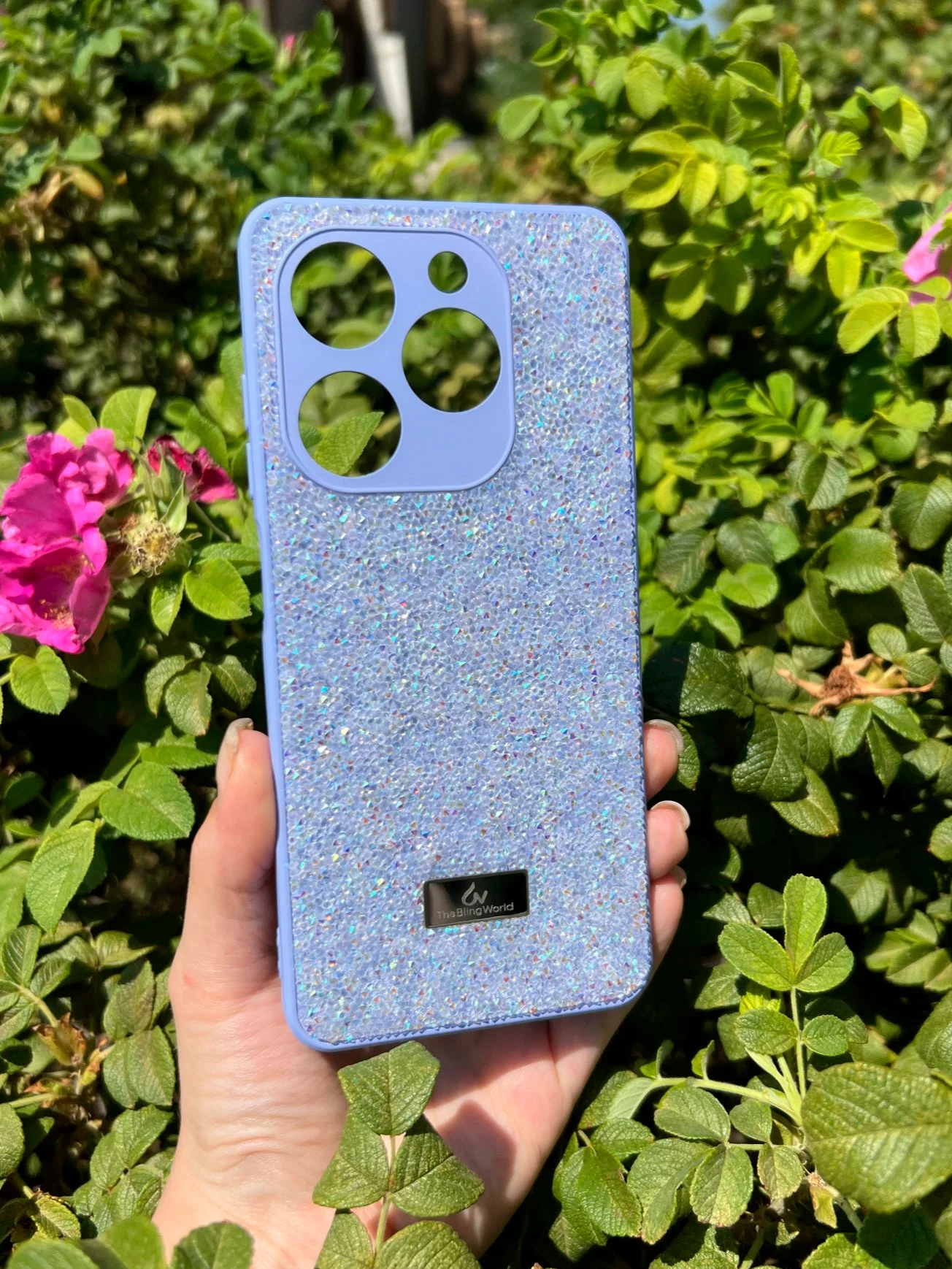 Сиреневый силиконовый чехол the bling world для Tecno Spark GO 2024 и Spark 20 и Spark 20C и Pop 8
