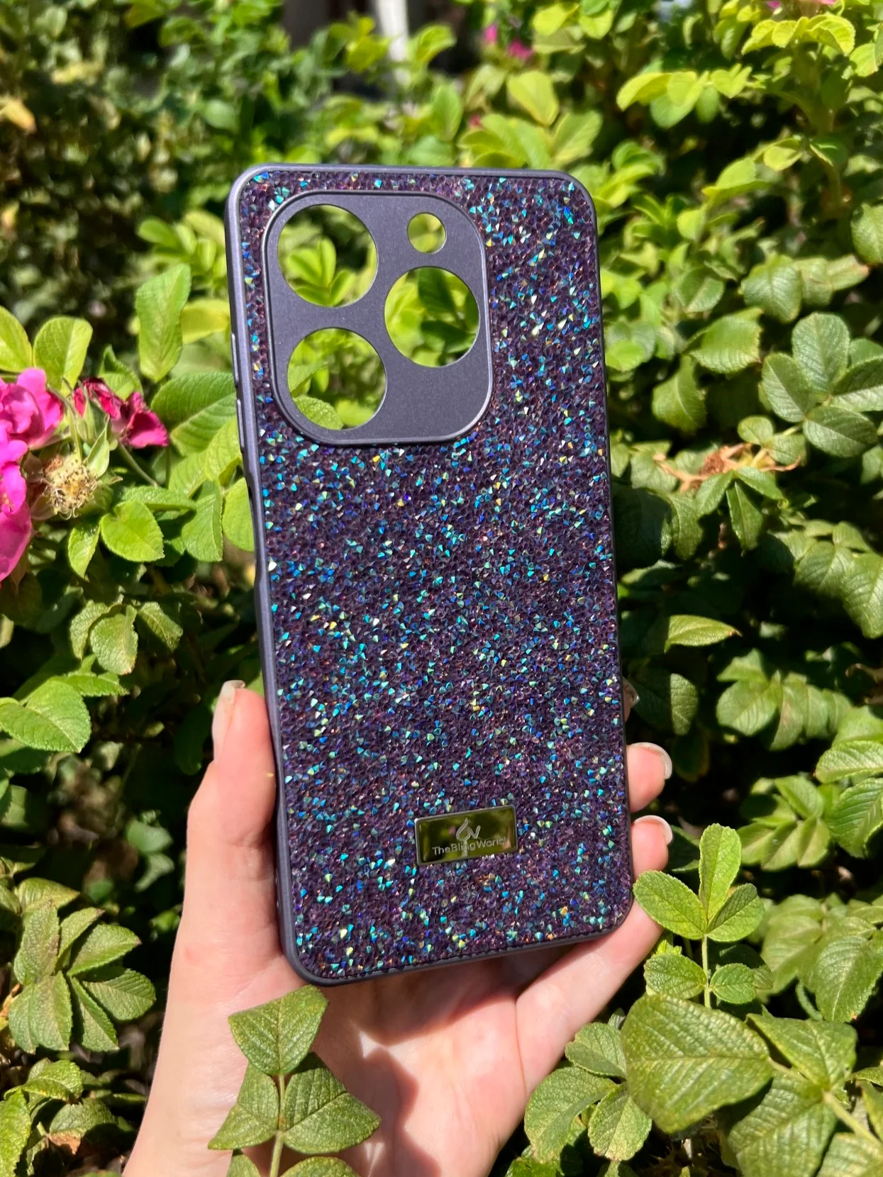 Фиолетовый силиконовый чехол the bling world для Tecno Spark GO 2024 и Spark 20 и Spark 20C и Pop 8
