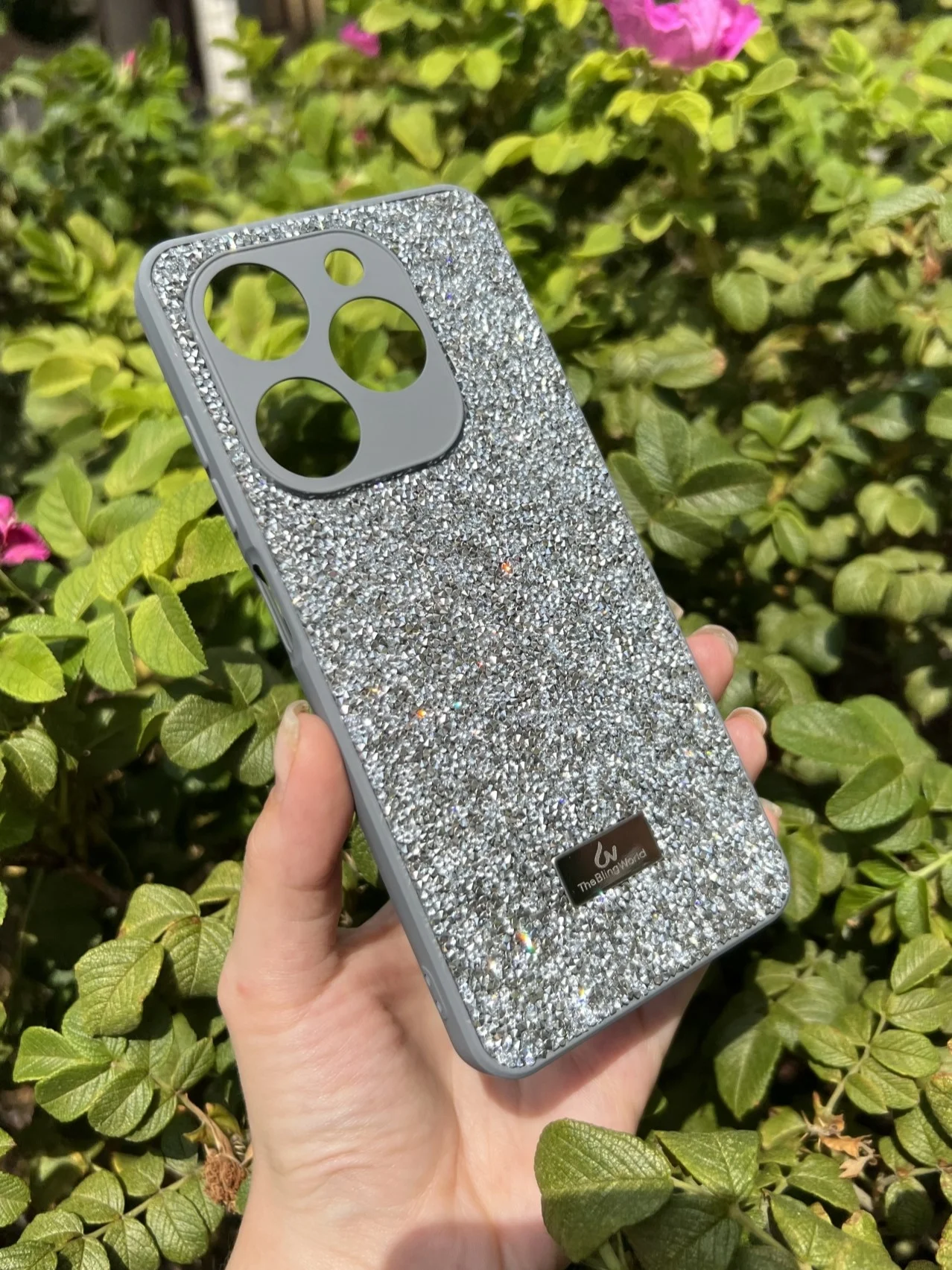 Серебряный силиконовый чехол the bling world для Tecno Spark GO 2024 и Spark 20 и Spark 20C и Pop 8