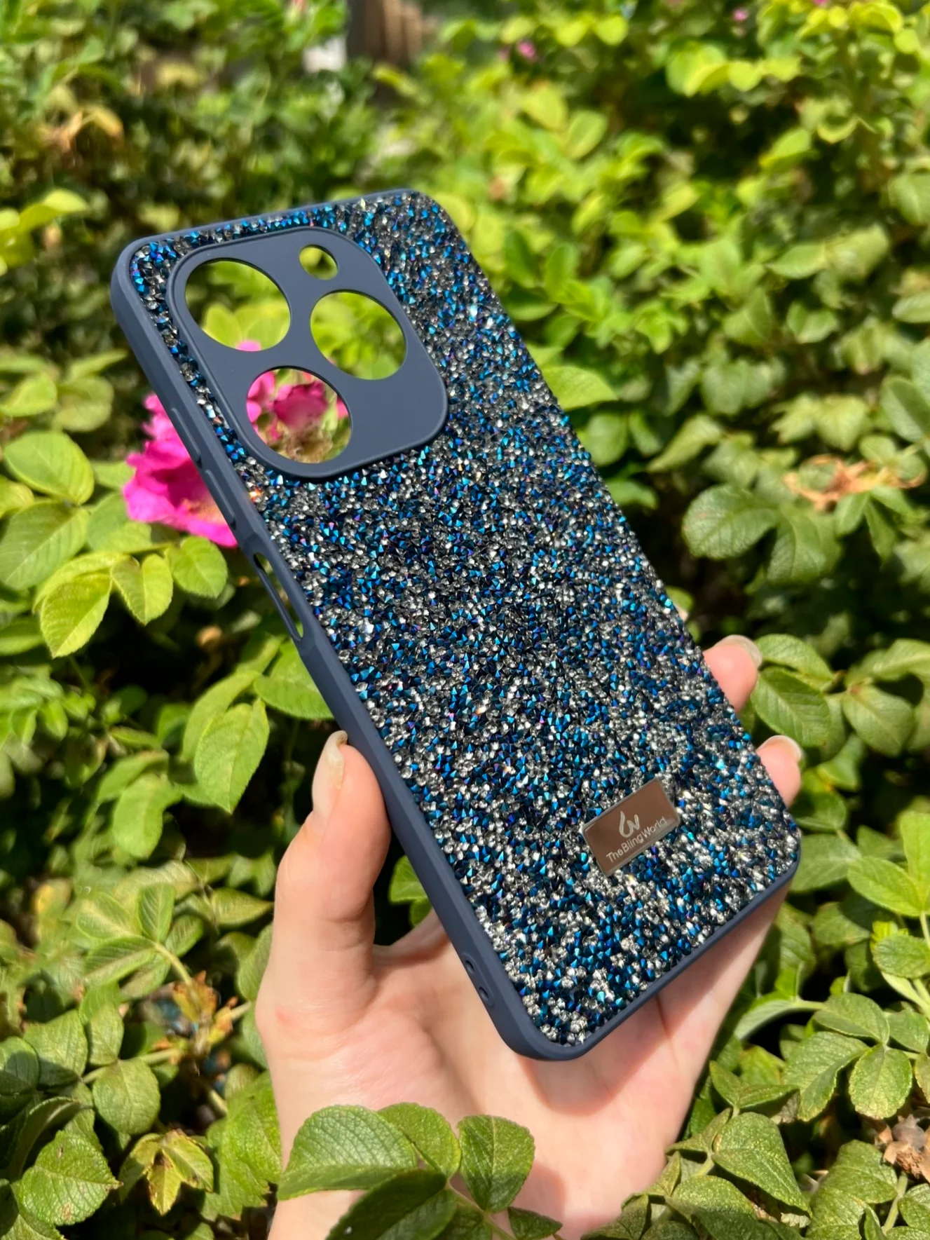 Темно-синий силиконовый чехол the bling world для Tecno Spark GO 2024 и Spark 20 и Spark 20C и Pop 8