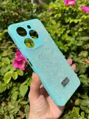 Бирюзовый силиконовый чехол the bling world для Tecno Spark GO 2024 и Spark 20 и Spark 20C и Pop 8