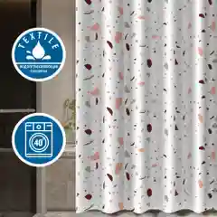 Белый штора для ванной Gromell TERRAZZO