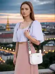 Белый сумка женская через плечо, сумка кросс боди, женская сумка