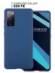 Синий чехол для Samsung Galaxy S20 FE силиконовый ROSCO матовый тонкий с бортиком- защитой камер