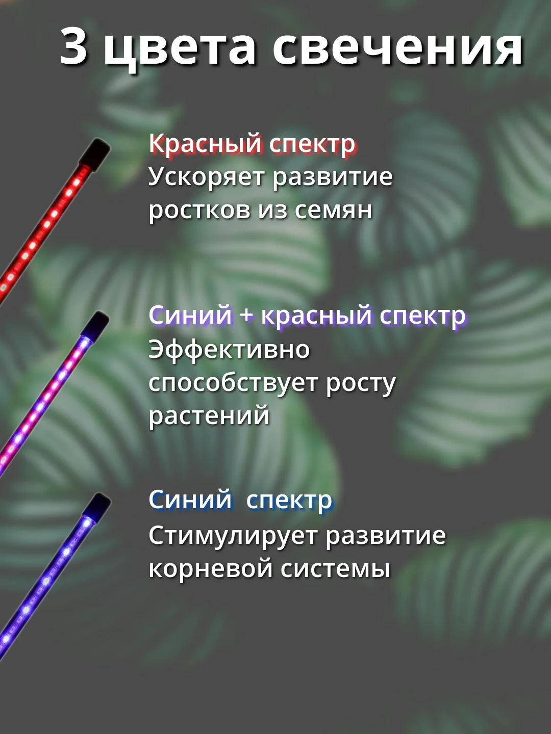 Фитолампа для растений, цветов, фитолампа для рассады, USB лампа с таймером