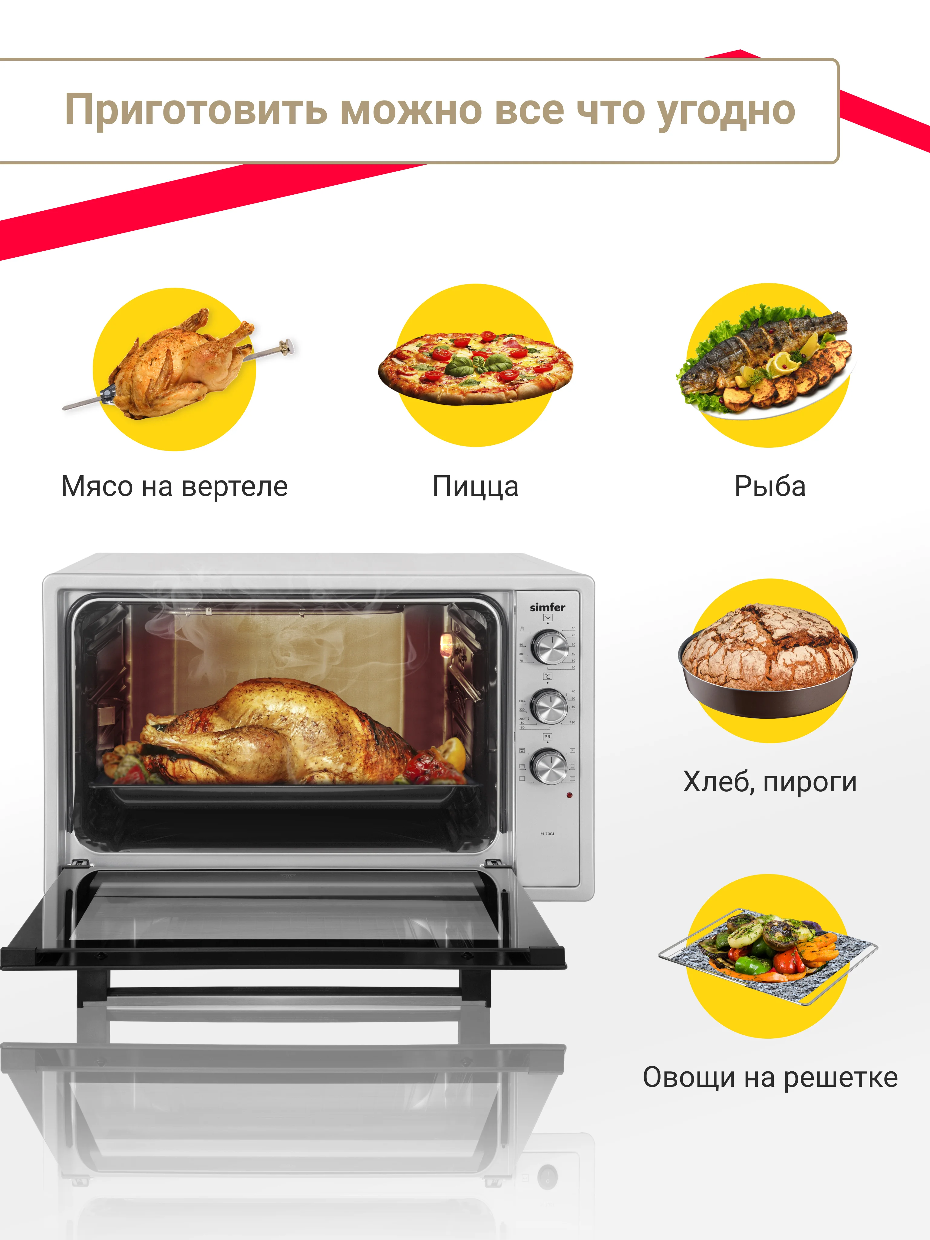 Мини-печь Simfer M7004 серия Albeni Pro XXL (5 режимов работы, конвекция)