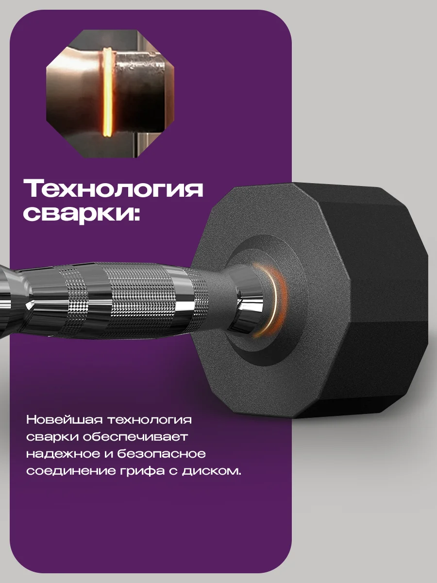 Гантель 12 кг, PROIRON, 1 шт., обрезиненная