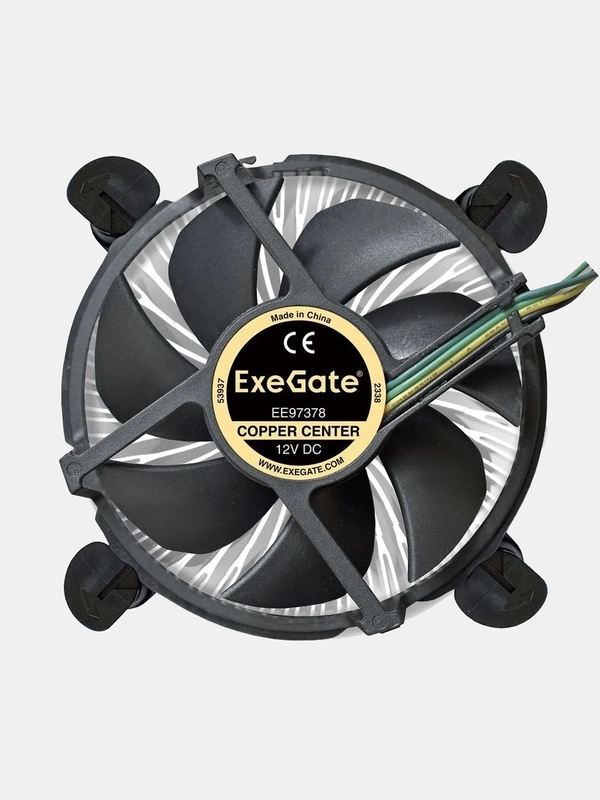 Кулер для процессора ExeGate EE97378, Al + Copper, S1150/1151/1155/1156, TDP 95W, 4pin