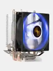 Кулер ExeGate Wizard EXX200-PWM.BLUE Al+Cu, 2 тепл.трубки, LGA775/1150/1151/1155/1156/1200