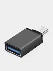 Черный адаптер переходник usb type c на usb otg