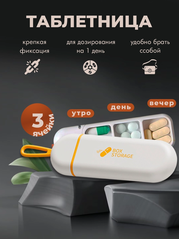 Таблетница, контейнер для таблеток и лекарств, карманная аптечка