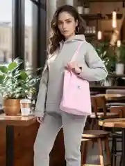 Розовый женский шоппер вельветовый