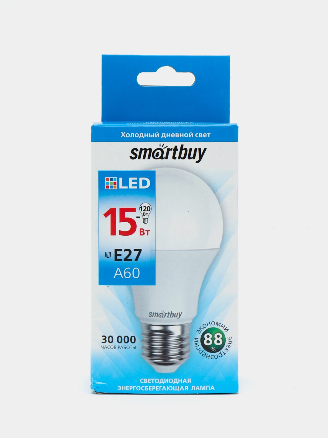 Светодиодная лампа smartbuy A60-15W/6000/E27