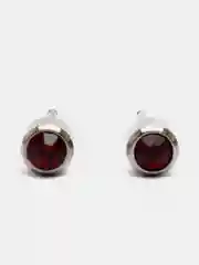 Бордовый серьги-гвоздики из медицинской стали