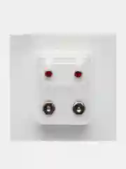 Красный серьги-гвоздики из медицинской стали