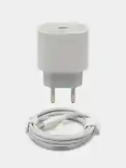 Быстрая зарядка для айфона, блок питания с Type-C, 20W, кабель 1м, адаптер
