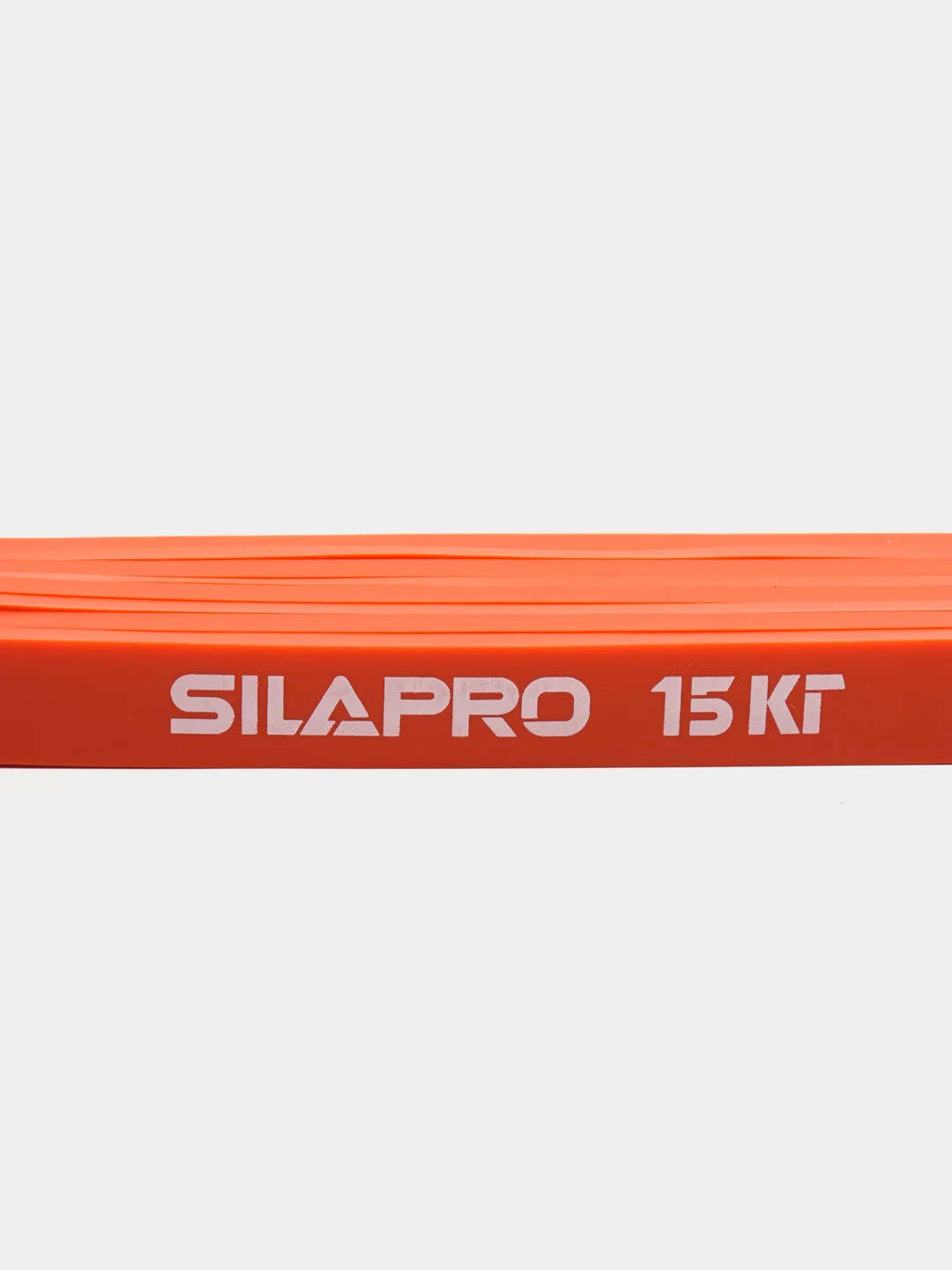 Оранжевый лента для фитнеса SILAPRO силовая, эластичная, 208 х 0.45 х 1.3 см, латекс, 15 кг